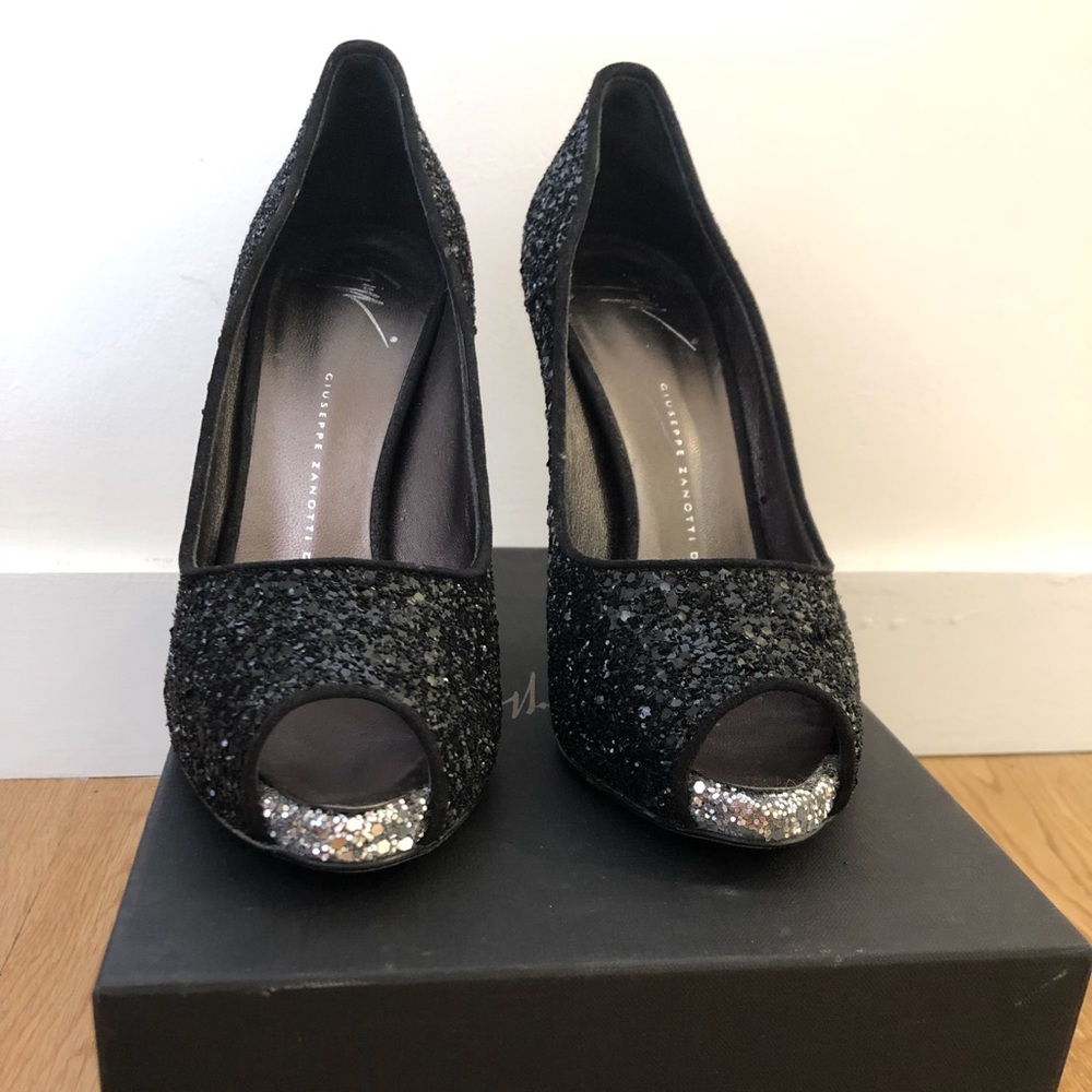 Giuseppe Zanotti glitter peep toe pumps